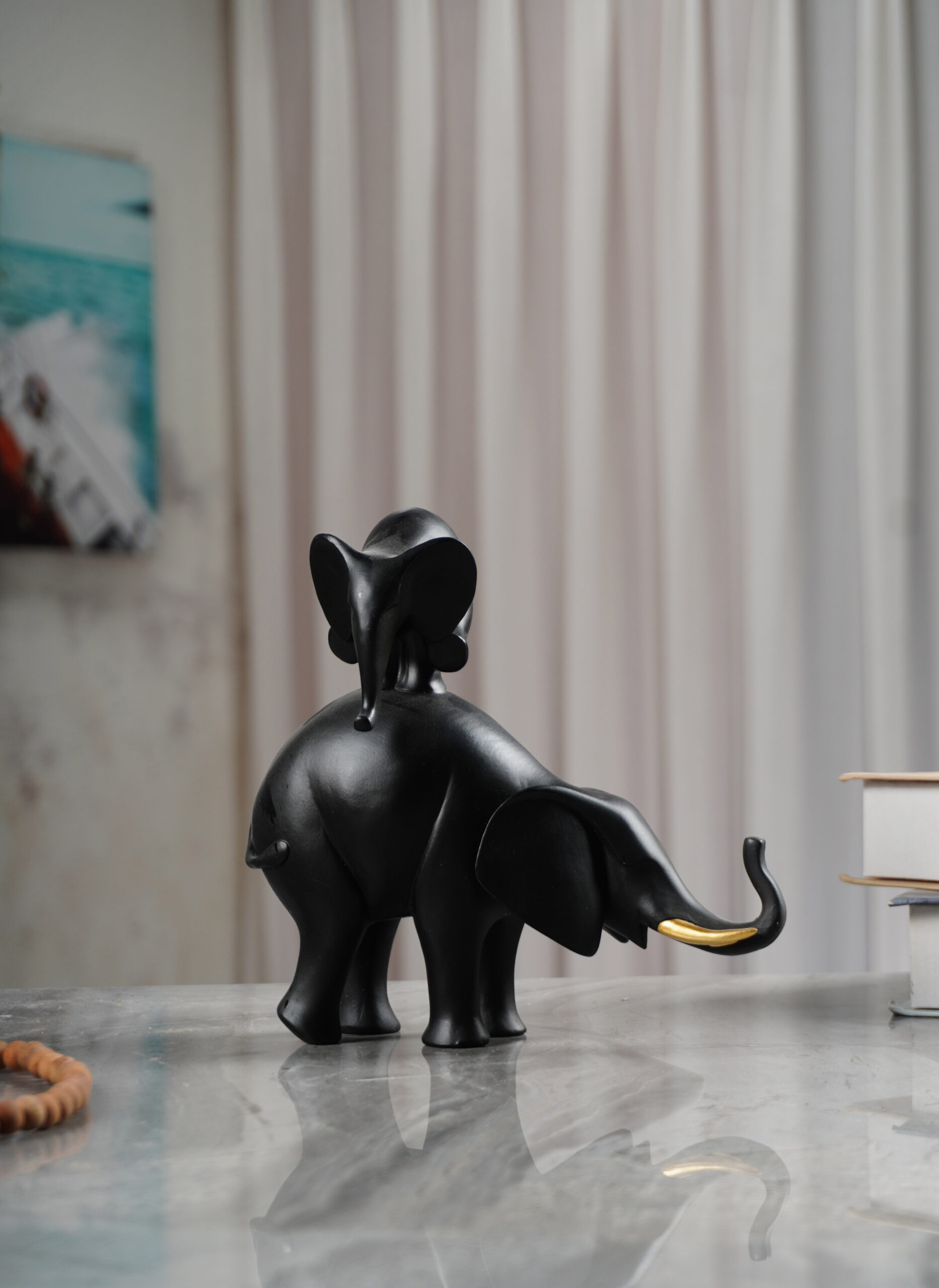 Figura Elefante montado negro