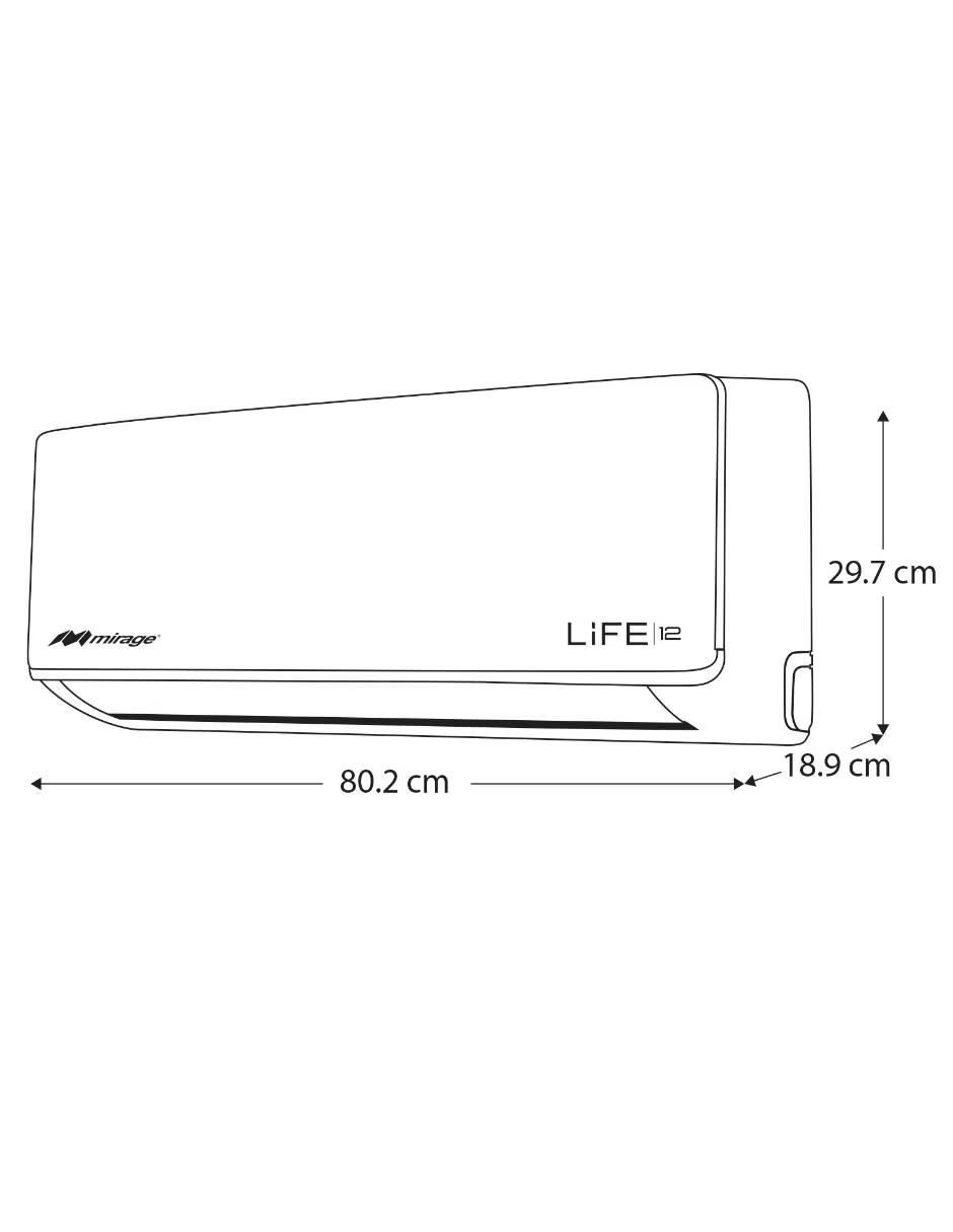 Mini split Mirage SETCLC120D 110V frío y Calor 12,000 BTU