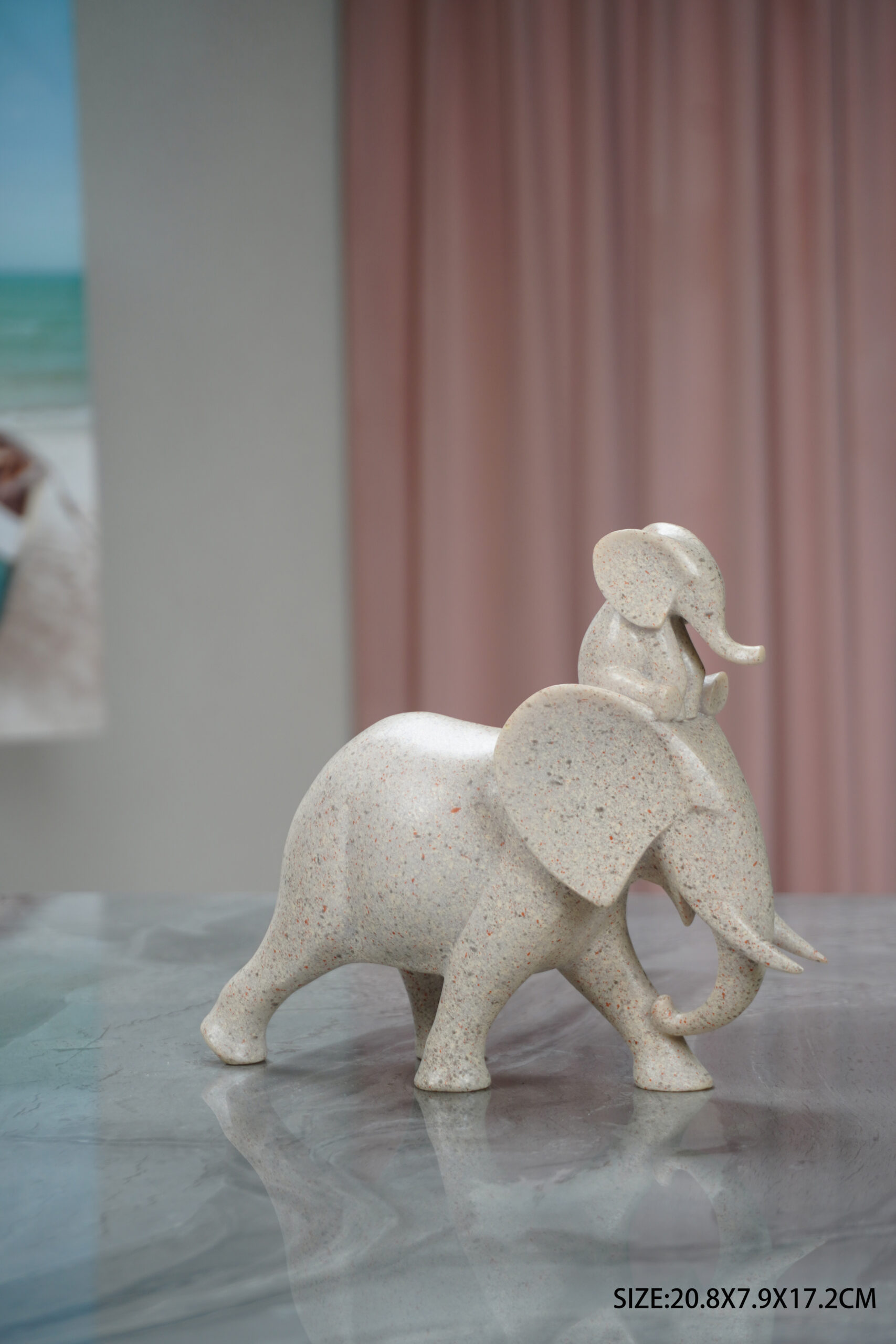 Figura Elefante montado blanco