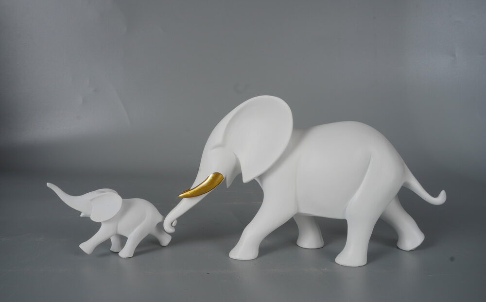 Figura mamá-hijo Elefante Blanco